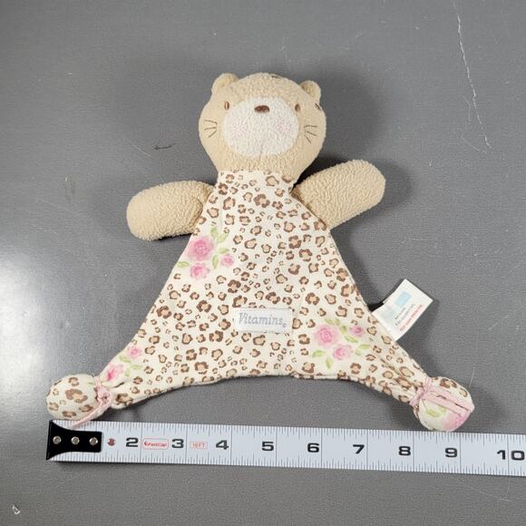 Vitamins Baby Leopard Lovey Plush Toy 8" Floral Cheetah Print 2011 Security Cat - Picture 4 of 11